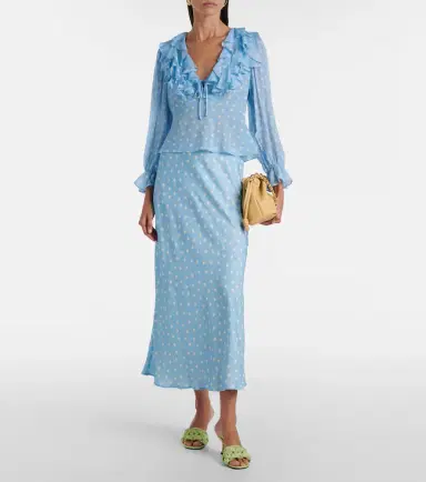 Rixo Lasca polka-dot silk top | Thumbnail 2
