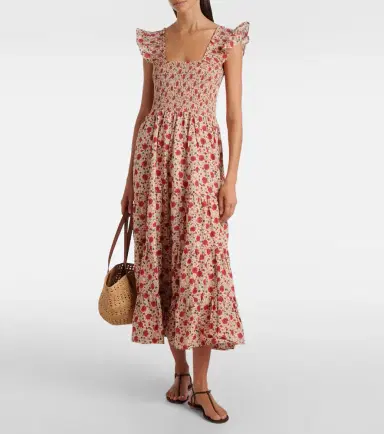 Rixo Kendall floral cotton voile midi dress | Thumbnail 5