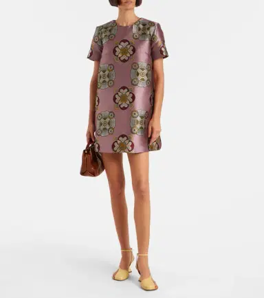 La DoubleJ Swing satin jacquard minidress | Thumbnail 2