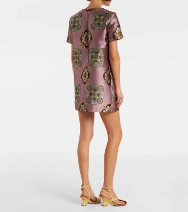 La DoubleJ Swing satin jacquard minidress | Thumbnail 3