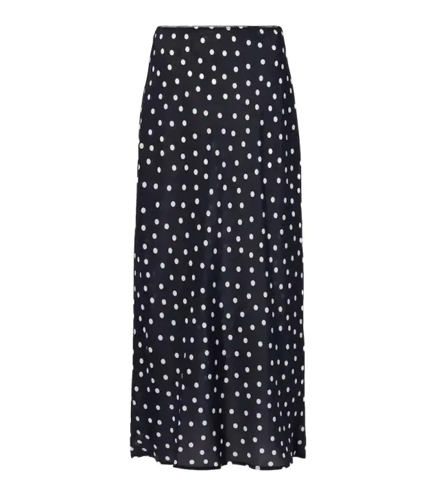 Ardith polka-dot silk midi skirt