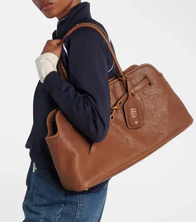 Miu Miu Aventure Large leather tote bag | Thumbnail 2 Miu Miu Aventure Large leather tote bag | Thumbnail 2