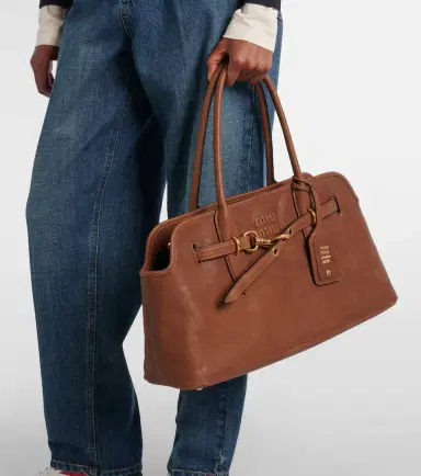 Miu Miu Aventure Large leather tote bag | Thumbnail 3 Miu Miu Aventure Large leather tote bag | Thumbnail 3