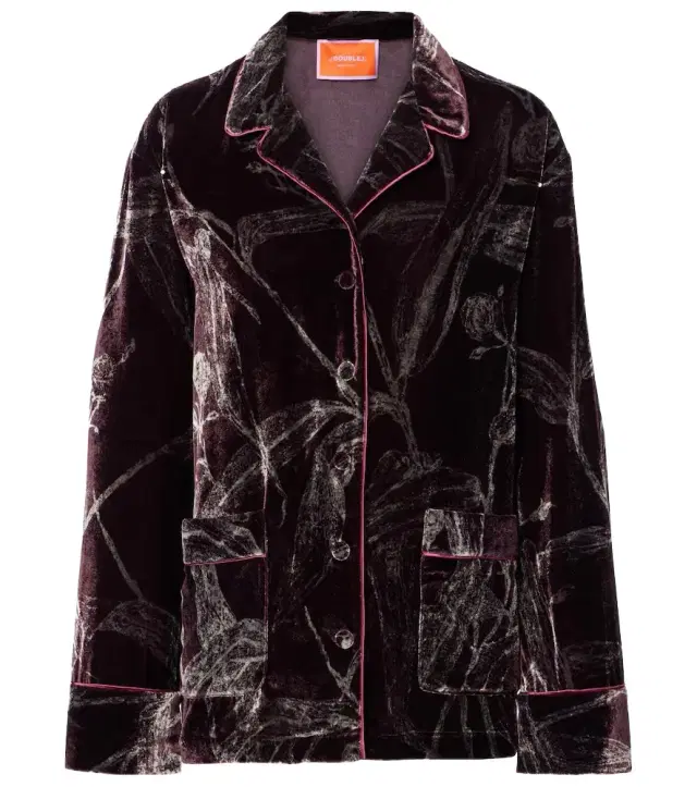 La DoubleJ Floral satin pajama shirt