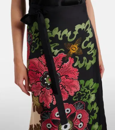 La DoubleJ Sarong floral silk twill wrap skirt | Thumbnail 4