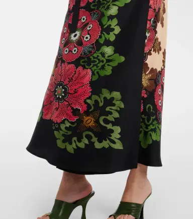 La DoubleJ Sarong floral silk twill wrap skirt | Thumbnail 5