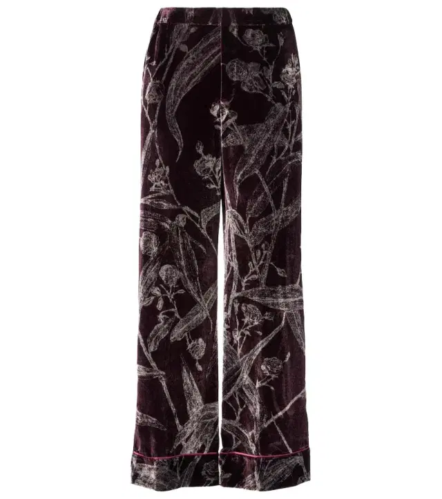 La DoubleJ Floral satin pajama pants