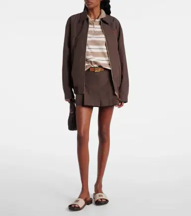 Miu Miu Logo leather-trimmed canvas clogs | Thumbnail 5