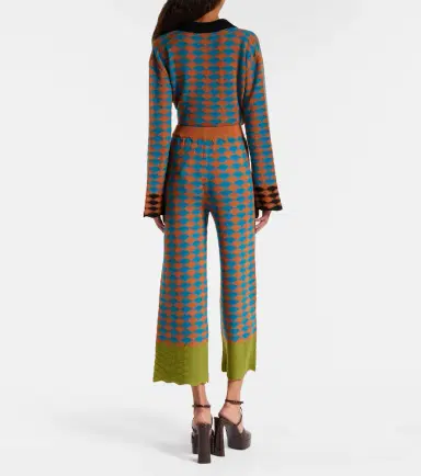 La DoubleJ Intarsia knitted straight wool pants | Thumbnail 4