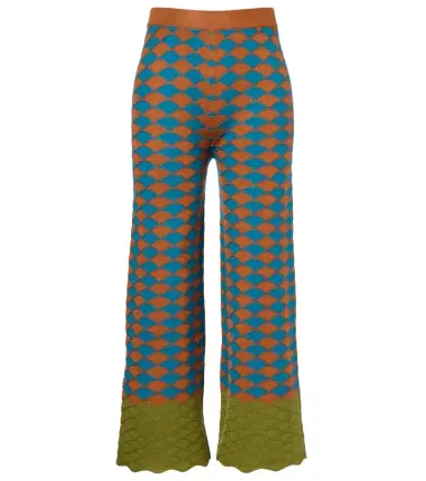 La DoubleJ Intarsia knitted straight wool pants | Thumbnail 1