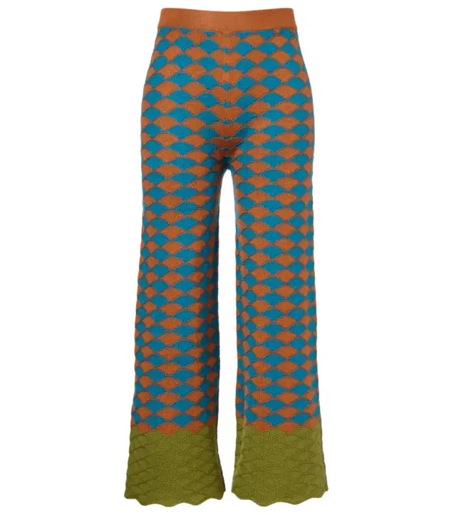 La DoubleJ Intarsia knitted straight wool pants