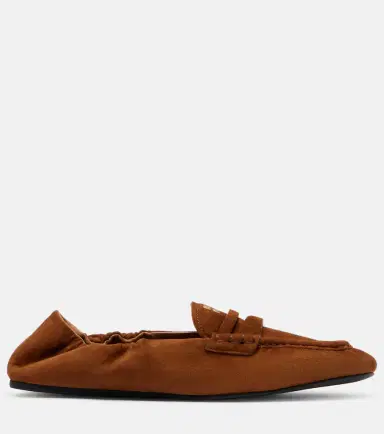 Miu Miu Ruches logo suede loafers | Thumbnail 3