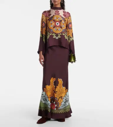 La DoubleJ Sleek Placée silk maxi skirt | Thumbnail 2