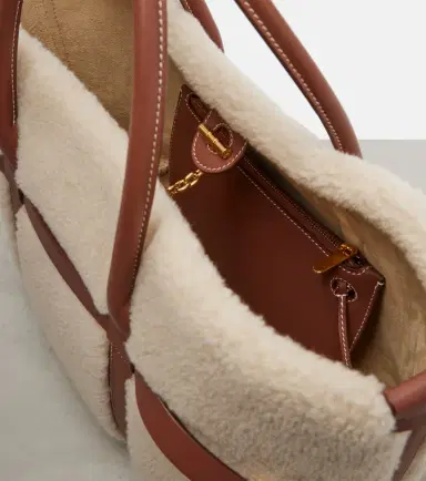 Loro Piana Ghiera Small shearling-trimmed tote bag | Thumbnail 3 Loro Piana Ghiera Small shearling-trimmed tote bag | Thumbnail 3