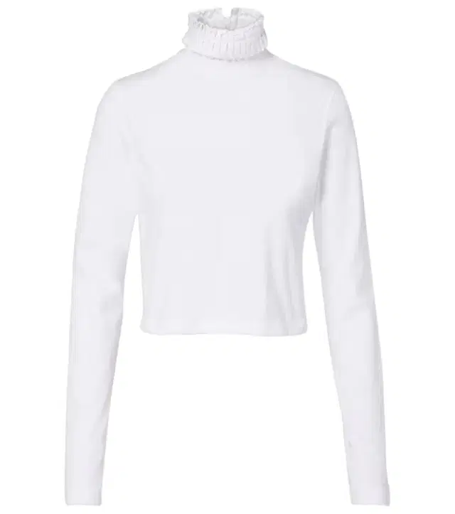 Alaïa Cropped turtleneck cotton jersey top