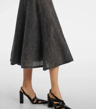 Alaïa Alaïa Ruffled mohair and wool-blend midi dress | Thumbnail 4 Alaïa Alaïa Ruffled mohair and wool-blend midi dress | Thumbnail 4