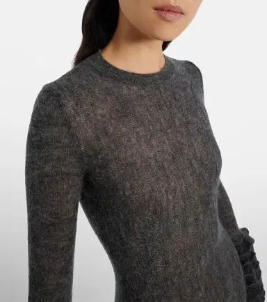 Alaïa Alaïa Ruffled mohair and wool-blend midi dress | Thumbnail 6 Alaïa Alaïa Ruffled mohair and wool-blend midi dress | Thumbnail 6