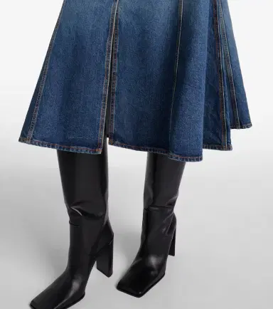 Alaïa Alaïa Mid-rise denim midi skirt | Thumbnail 5 Alaïa Alaïa Mid-rise denim midi skirt | Thumbnail 5