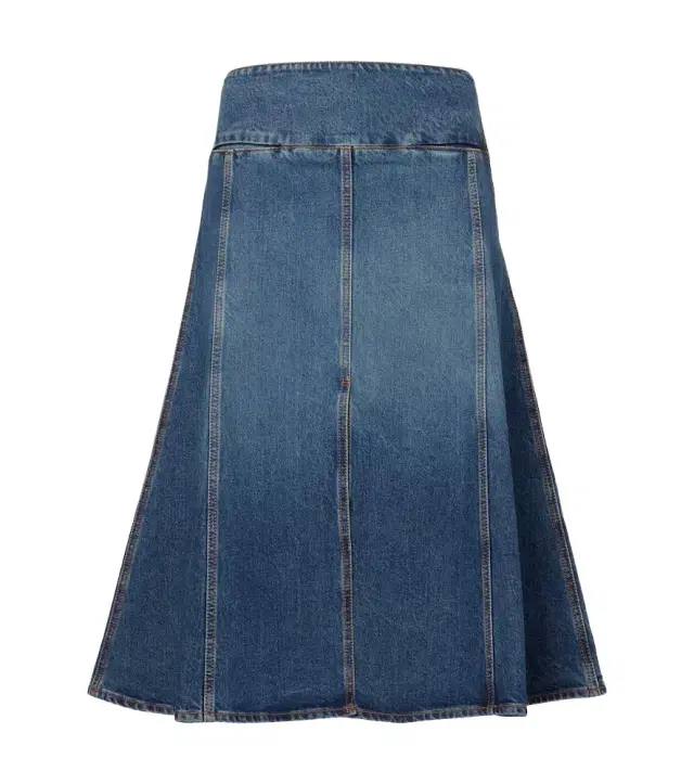 Alaia Alaïa Mid-rise denim midi skirt