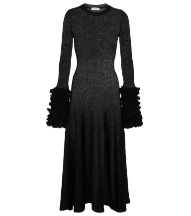 Alaïa Alaïa Ruffled mohair-blend midi dress | Thumbnail 1