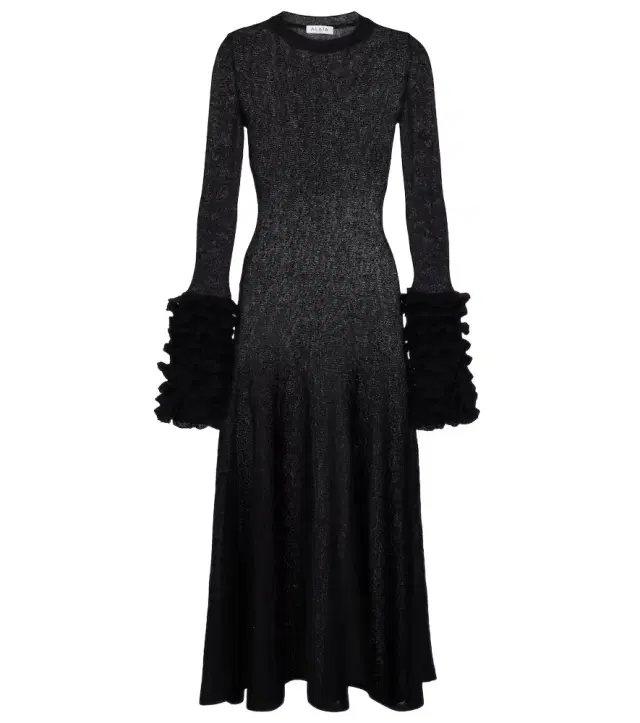 Alaia Alaïa Ruffled mohair-blend midi dress