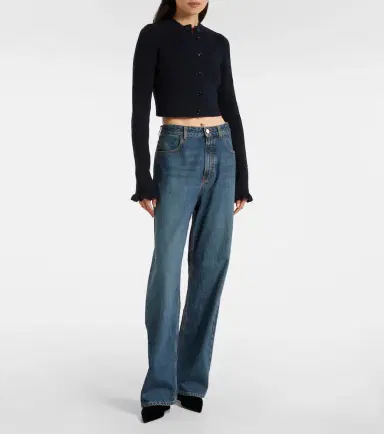 Alaïa Alaïa Cropped wool and silk-blend cardigan | Thumbnail 3 Alaïa Alaïa Cropped wool and silk-blend cardigan | Thumbnail 3