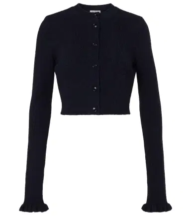 Alaïa Alaïa Cropped wool and silk-blend cardigan | Thumbnail 1 Alaïa Alaïa Cropped wool and silk-blend cardigan | Thumbnail 1