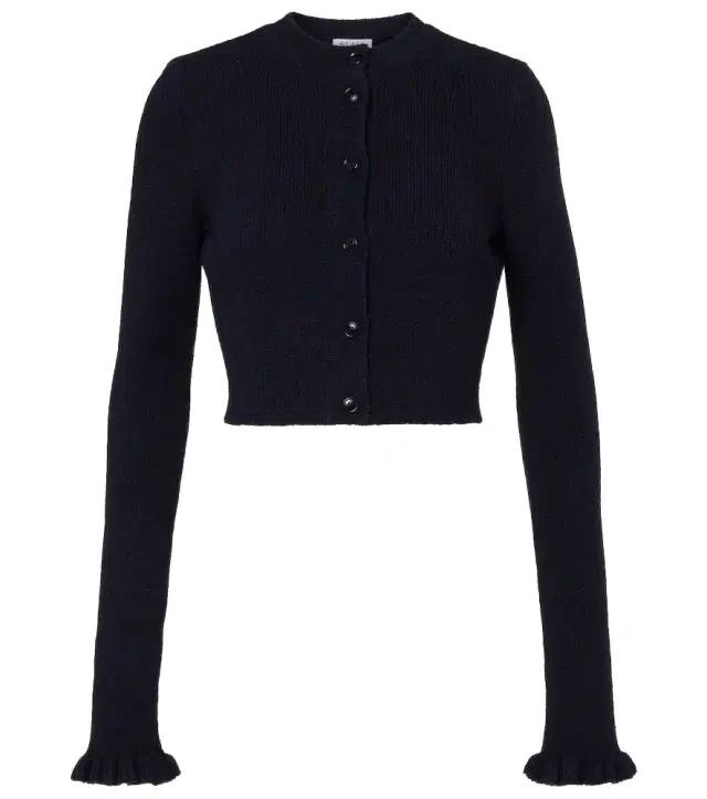 Alaïa Cropped wool and silk-blend cardigan