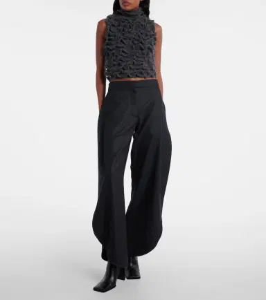 Alaïa Alaïa Ruffled mohair-blend turtleneck top | Thumbnail 3