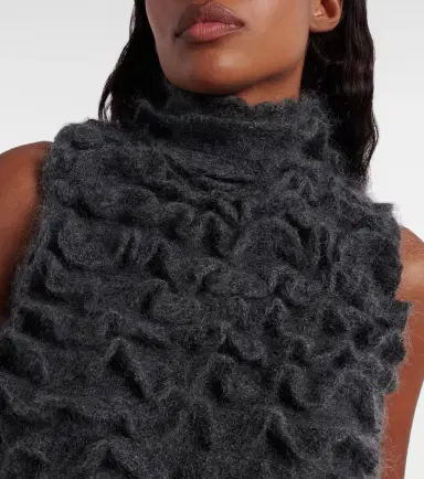 Alaïa Alaïa Ruffled mohair-blend turtleneck top | Thumbnail 4