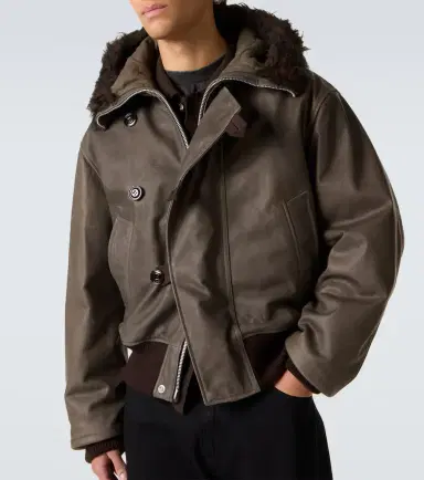 Our Legacy Compel shearling-trimmed leather jacket | Thumbnail 2 Our Legacy Compel shearling-trimmed leather jacket | Thumbnail 2