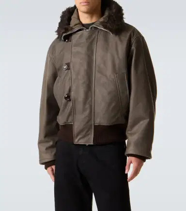 Our Legacy Compel shearling-trimmed leather jacket | Thumbnail 4 Our Legacy Compel shearling-trimmed leather jacket | Thumbnail 4