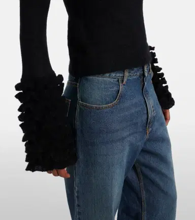 Alaïa Alaïa Ruffled sheer mohair-blend top | Thumbnail 2 Alaïa Alaïa Ruffled sheer mohair-blend top | Thumbnail 2