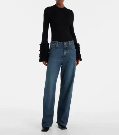 Alaïa Alaïa Ruffled sheer mohair-blend top | Thumbnail 4 Alaïa Alaïa Ruffled sheer mohair-blend top | Thumbnail 4