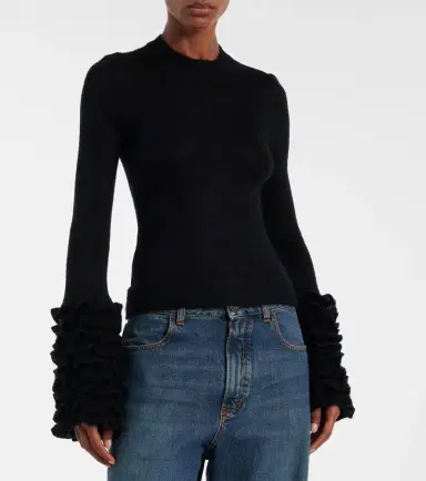 Alaïa Alaïa Ruffled sheer mohair-blend top | Thumbnail 6 Alaïa Alaïa Ruffled sheer mohair-blend top | Thumbnail 6