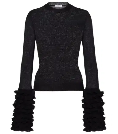Alaïa Alaïa Ruffled sheer mohair-blend top | Thumbnail 1 Alaïa Alaïa Ruffled sheer mohair-blend top | Thumbnail 1