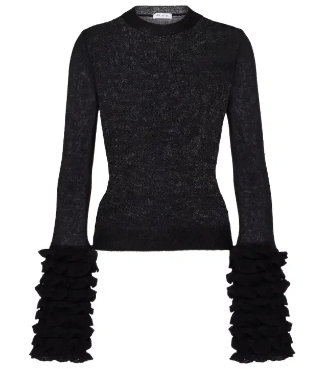 Alaïa Ruffled sheer mohair-blend top