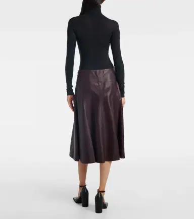 Alaïa Alaïa Low-rise leather midi skirt | Thumbnail 3