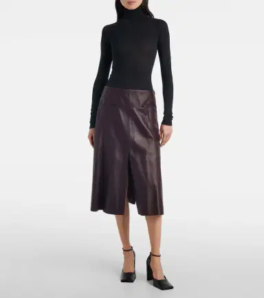 Alaïa Alaïa Low-rise leather midi skirt | Thumbnail 4