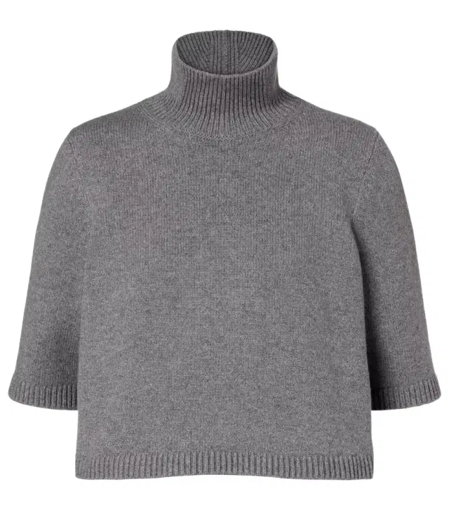 Alaïa Cropped cashmere-blend turtleneck top