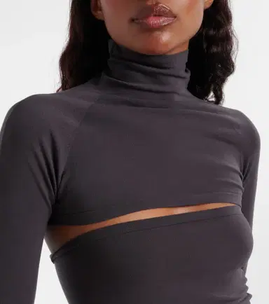 Alaïa Alaïa Second-Skin cropped cutout top | Thumbnail 2
