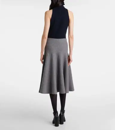 Alaïa Alaïa Cashmere-blend midi skirt | Thumbnail 5