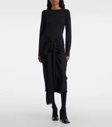 Alaïa Alaïa Gathered midi dress | Thumbnail 4