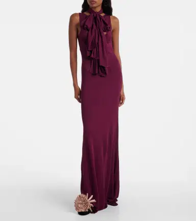 Alaïa Alaïa Bow-detail halterneck jersey gown | Thumbnail 2