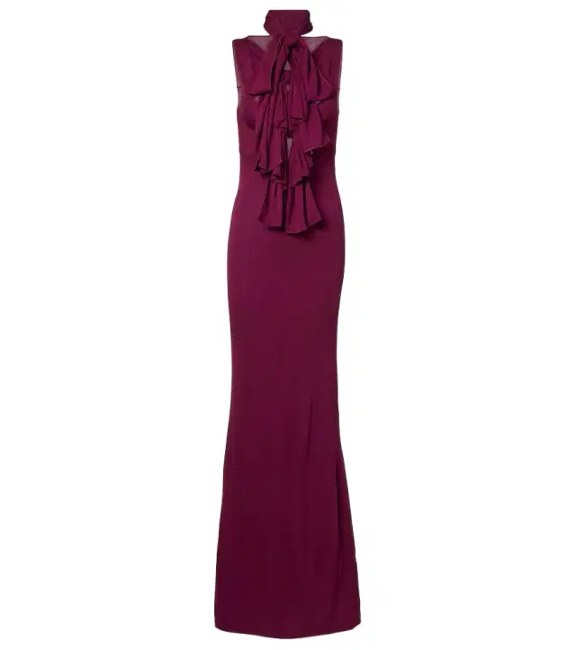 Alaia Alaïa Bow-detail halterneck jersey gown