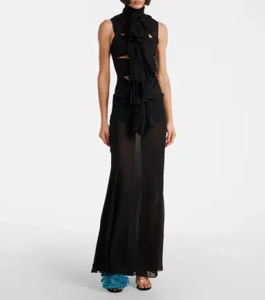 Alaïa Alaïa Cutout ruffled jersey gown | Thumbnail 2