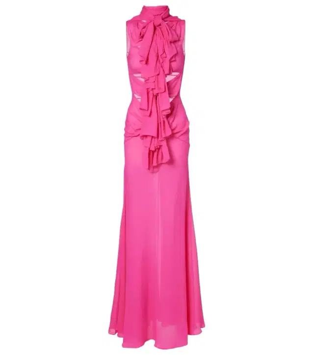 Alaia Alaïa Cutout ruffled jersey gown
