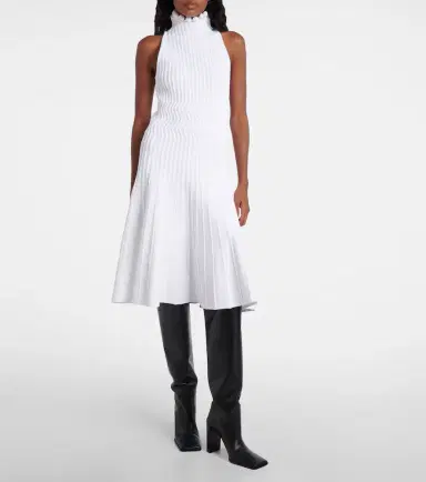Alaïa Alaïa Ribbed-knit turtleneck midi dress | Thumbnail 2
