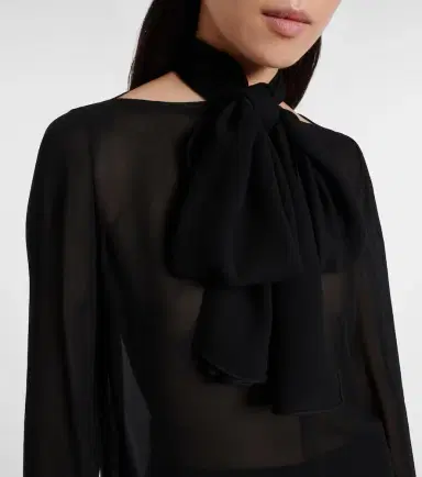 Alaïa Alaïa Sheer tie-neck blouse | Thumbnail 2