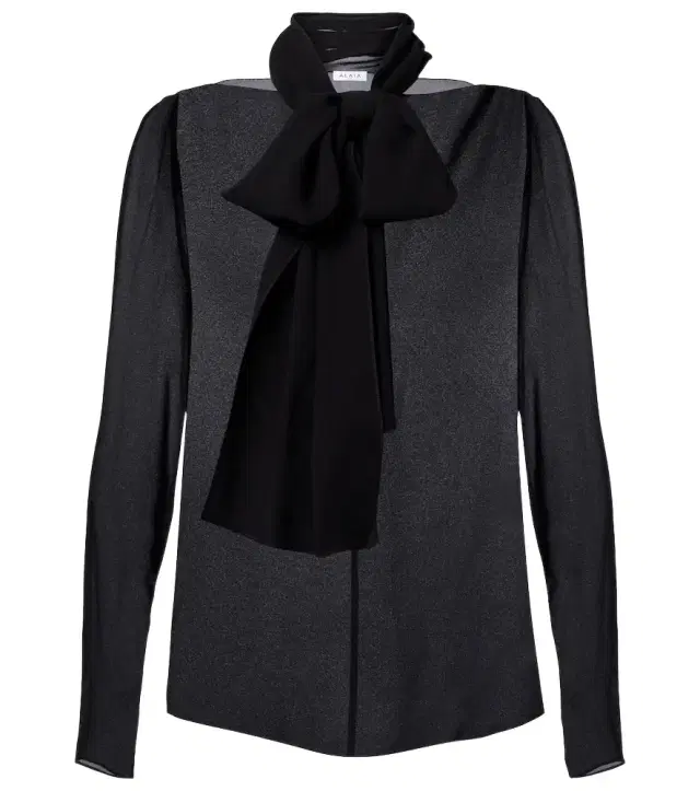 Alaia Alaïa Sheer tie-neck blouse